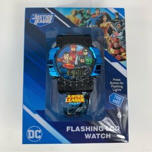 Justice League Flashing LCD Digital Kids Watch Superman Flash Batman DC Comics
